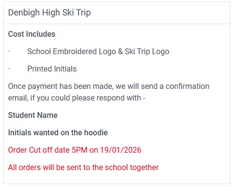 Denbigh High Ski Trip - JH001B Kids Hoody inc Logo