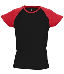 11195 SOL'S Ladies Milky Contrast Baseball T-Shirt