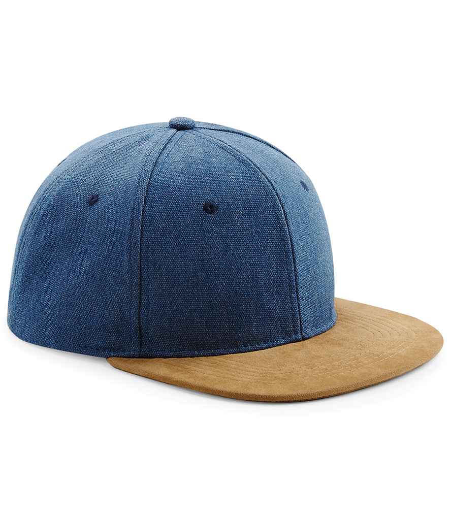 BB668 Beechfield Suede Peak Snapback Cap