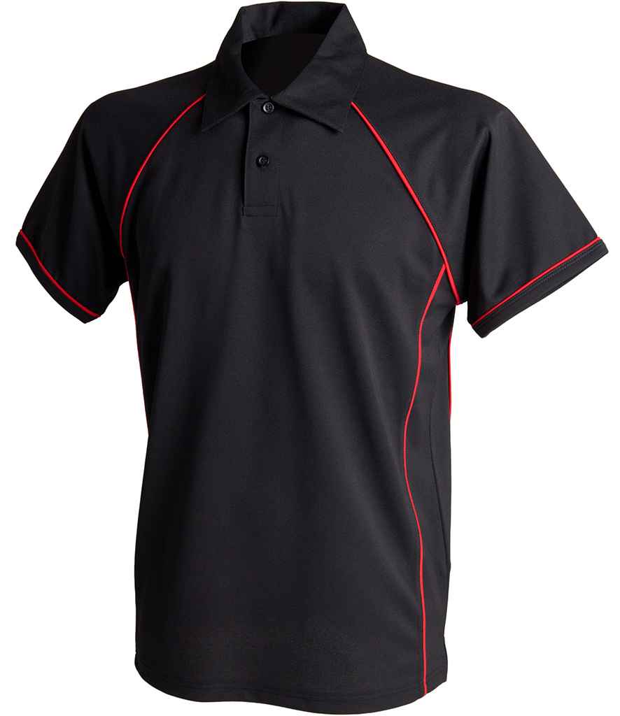 LV372 Finden and Hales Kids Performance Piped Polo Shirt