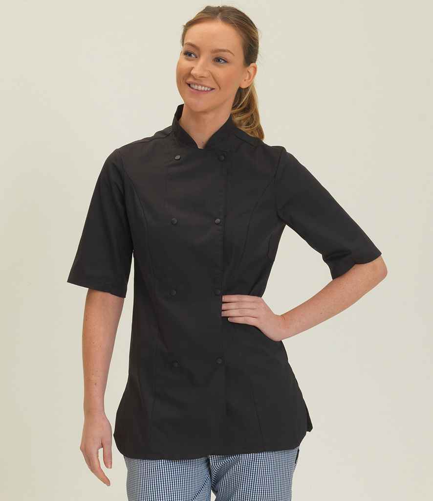 DE006 Dennys Ladies Short Sleeve Premium Chef's Jacket