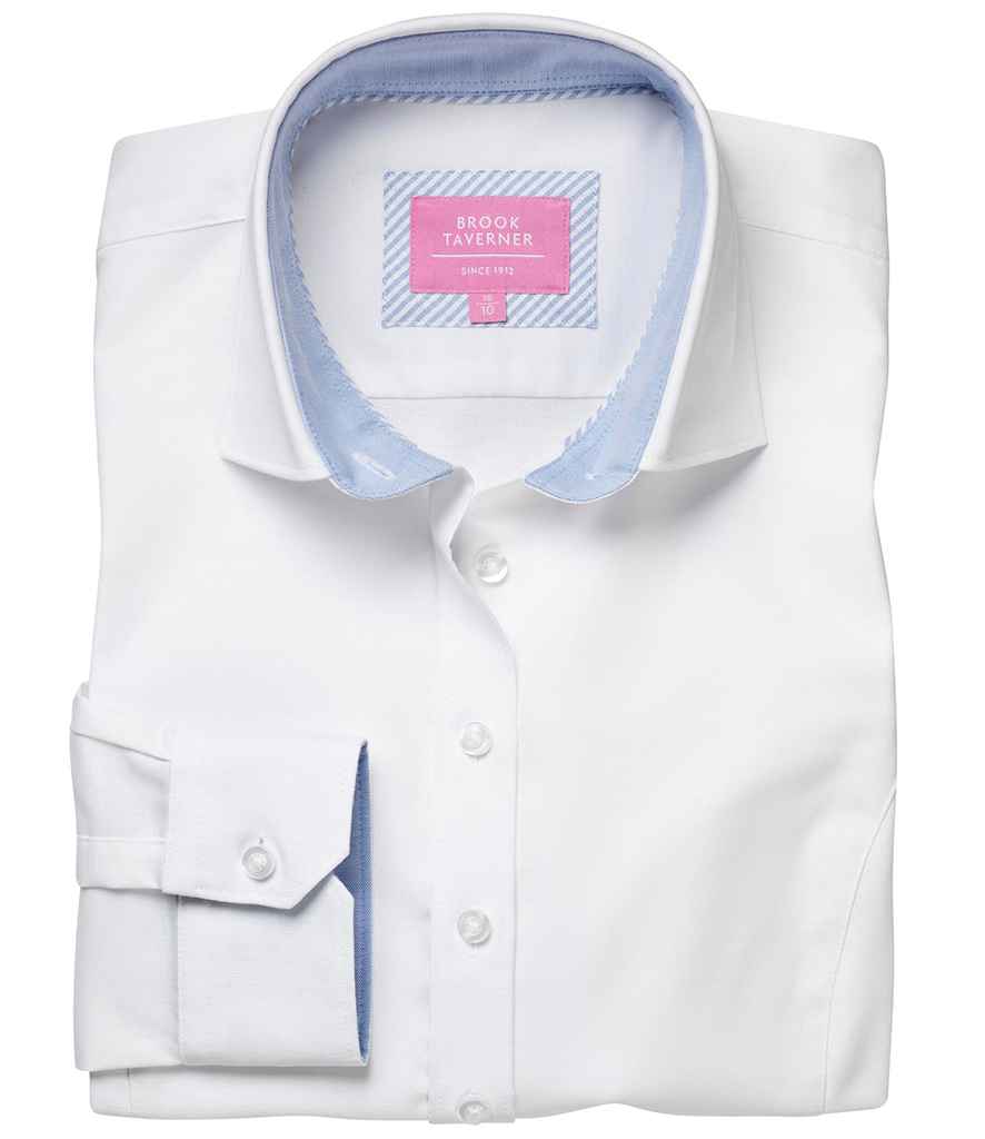 BK587 Brook Taverner Ladies Mirabel Long Sleeve Stretch Oxford Shirt