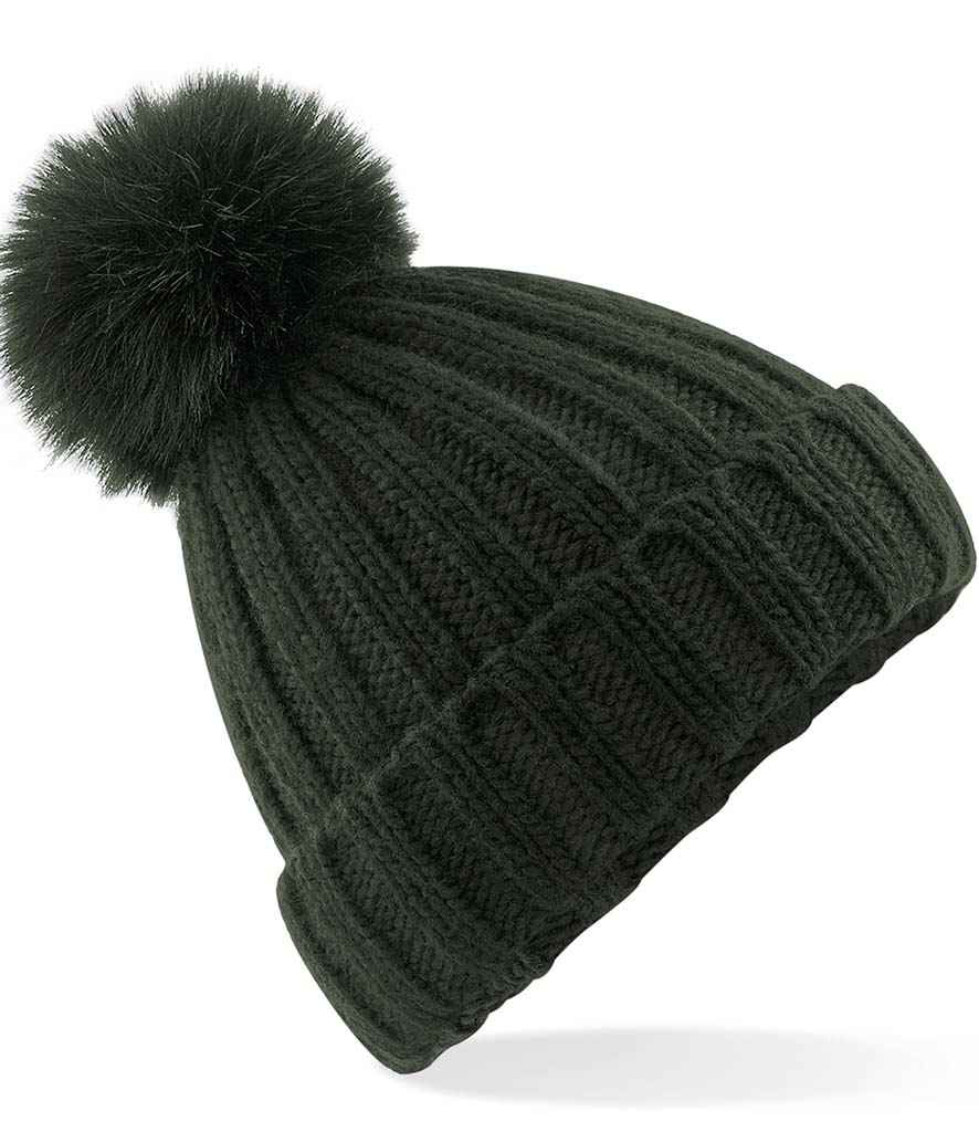 BB413 Beechfield Verbier Fur Pop Pom Beanie