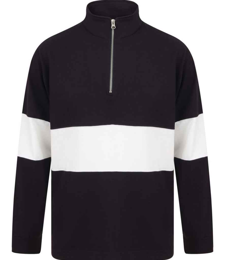 FR006 Front Row Panelled Zip Neck Top