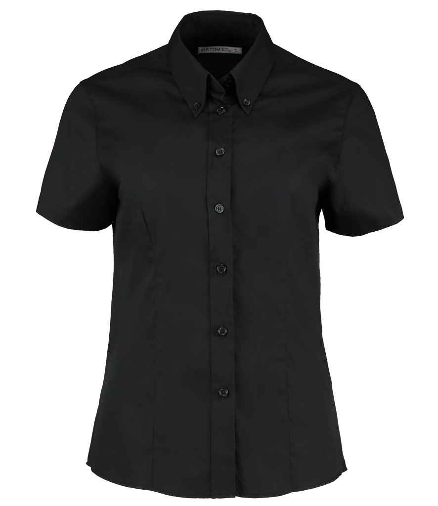 K701 Kustom Kit Ladies Premium Short Sleeve Tailored Oxford Shirt