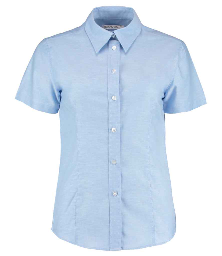K360 Kustom Kit Ladies Short Sleeve Tailored Workwear Oxford Shirt