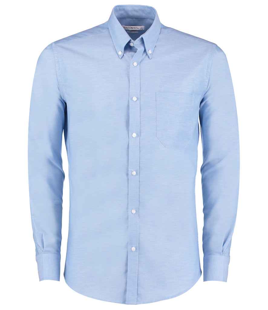 K184 Kustom Kit Long Sleeve Slim Fit Workwear Oxford Shirt