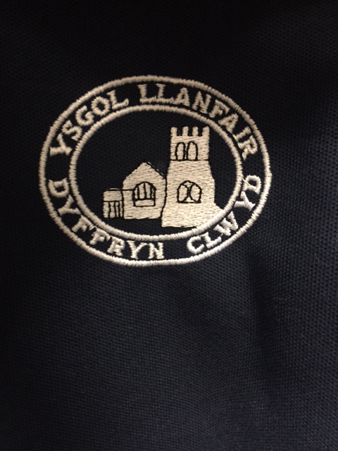 Ysgol Llanfair Polo Shirt (Navy/White)