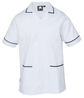 Coleg Cambria Level 2 Animal Nursing Assistants - Mens Darwin Tunic White/Navy