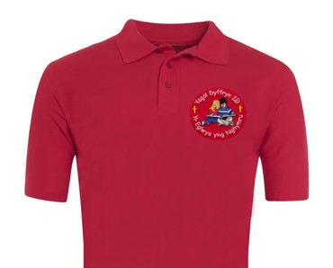Ysgol Dyffryn Ial Classic Polo up to 13yrs (White/Red)