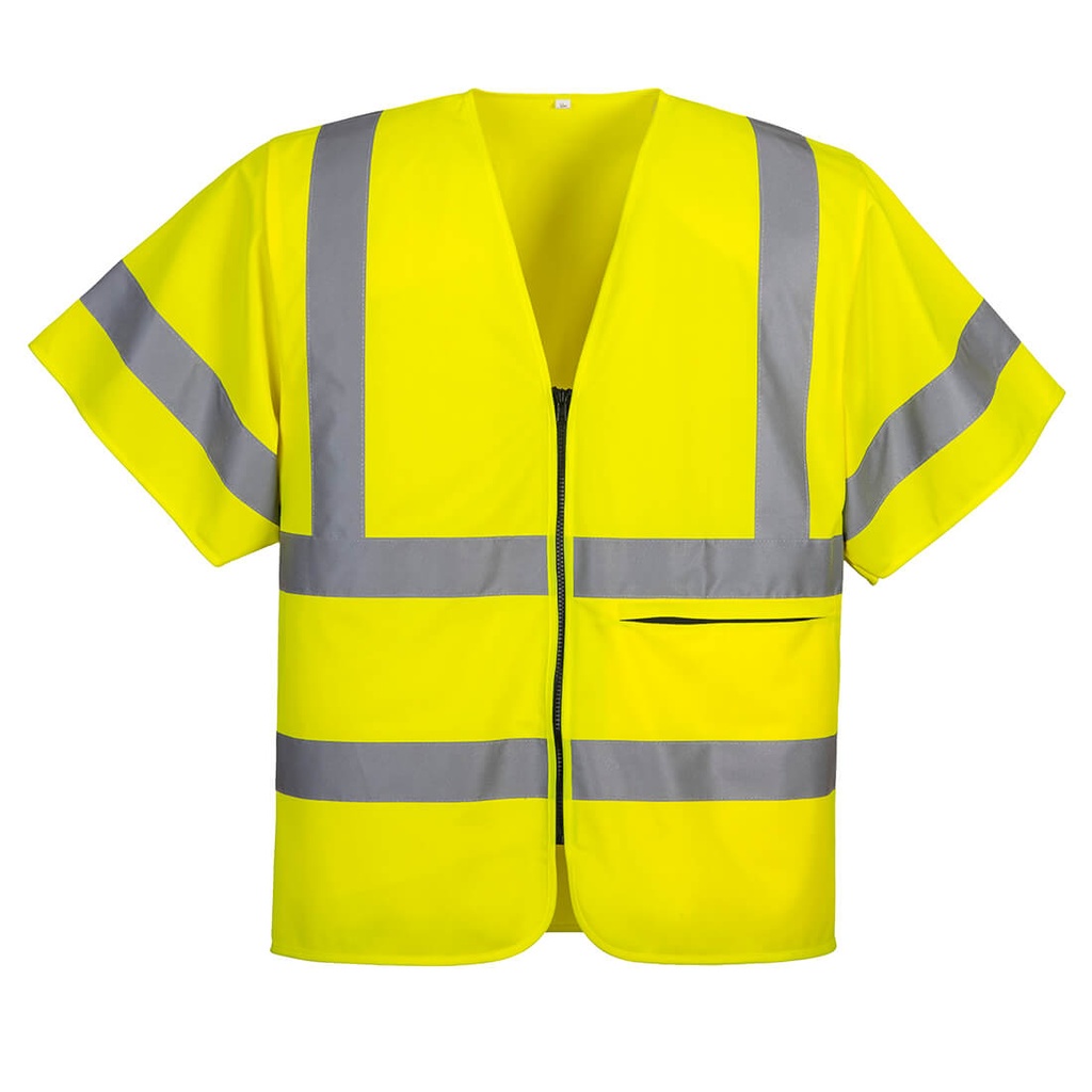 C372 Hi-Vis Half Sleeve Zip Vest