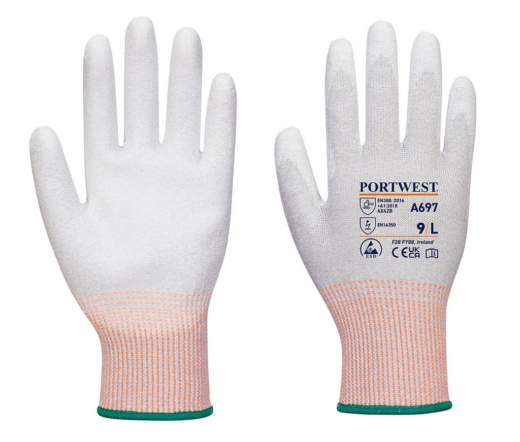 A697 LR13 ESD PU Palm Glove - 12 pack