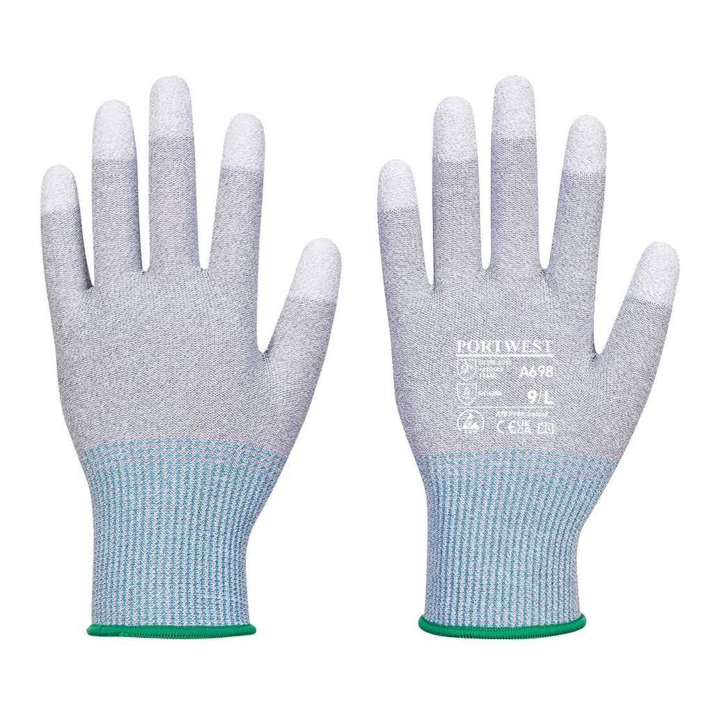 A698 MR13 ESD PU Fingertip Glove - 12 Pack