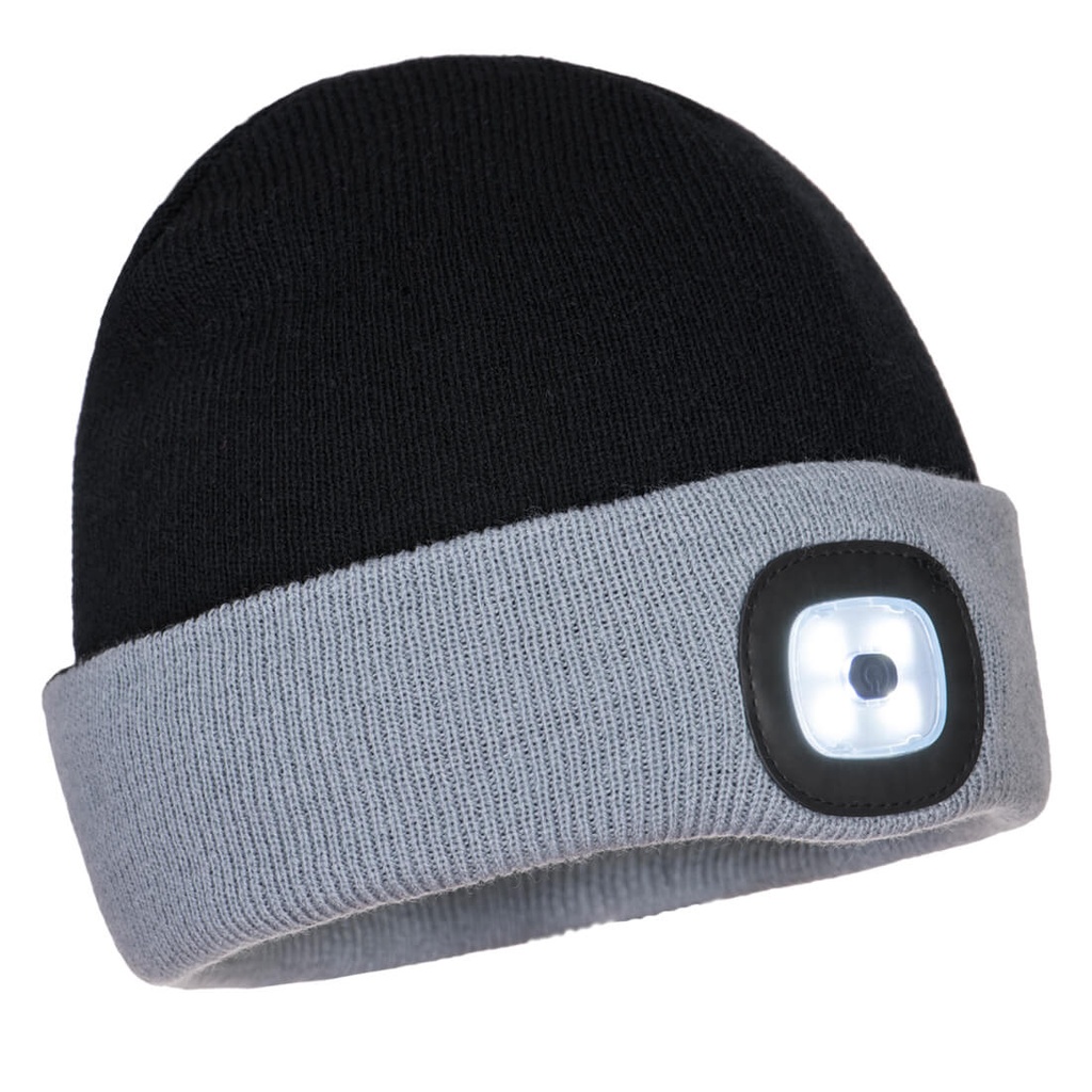 B034 Two Tone LED Rechargeable Beanie