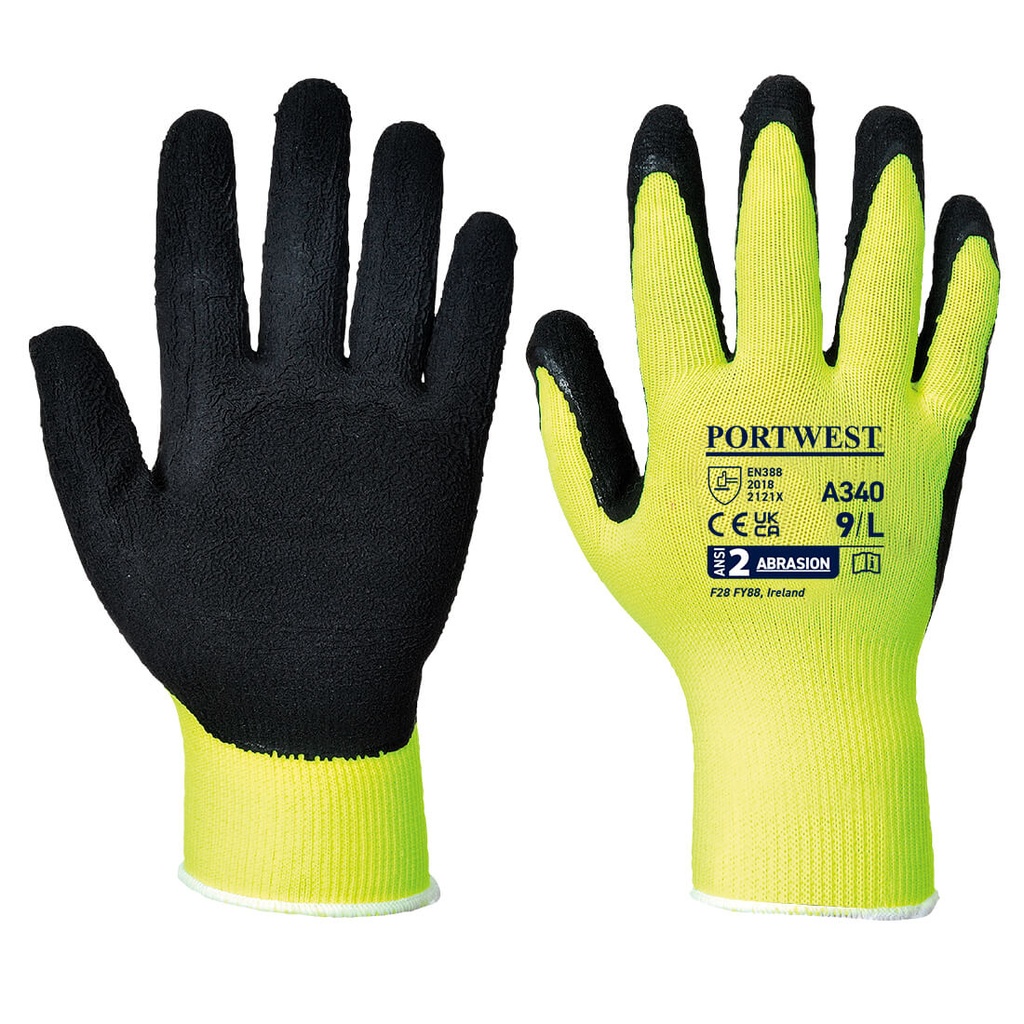 A340 Hi-Vis Grip Glove - Latex