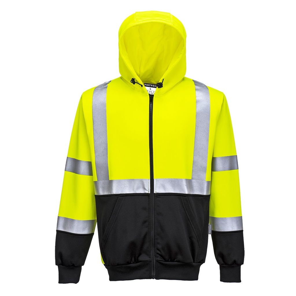 B315 Hi-Vis Two-Tone Zipped Hoodie