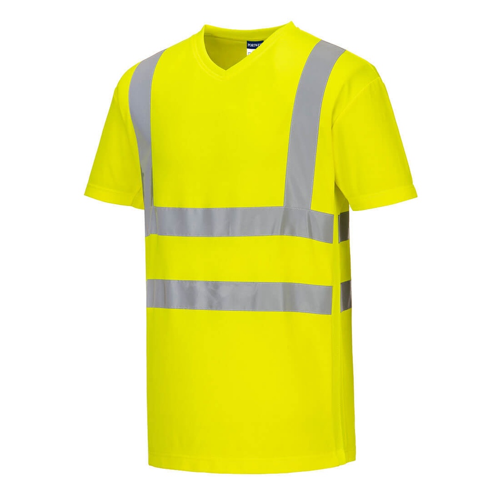 S179 V-Neck Mesh Inserts T-Shirt