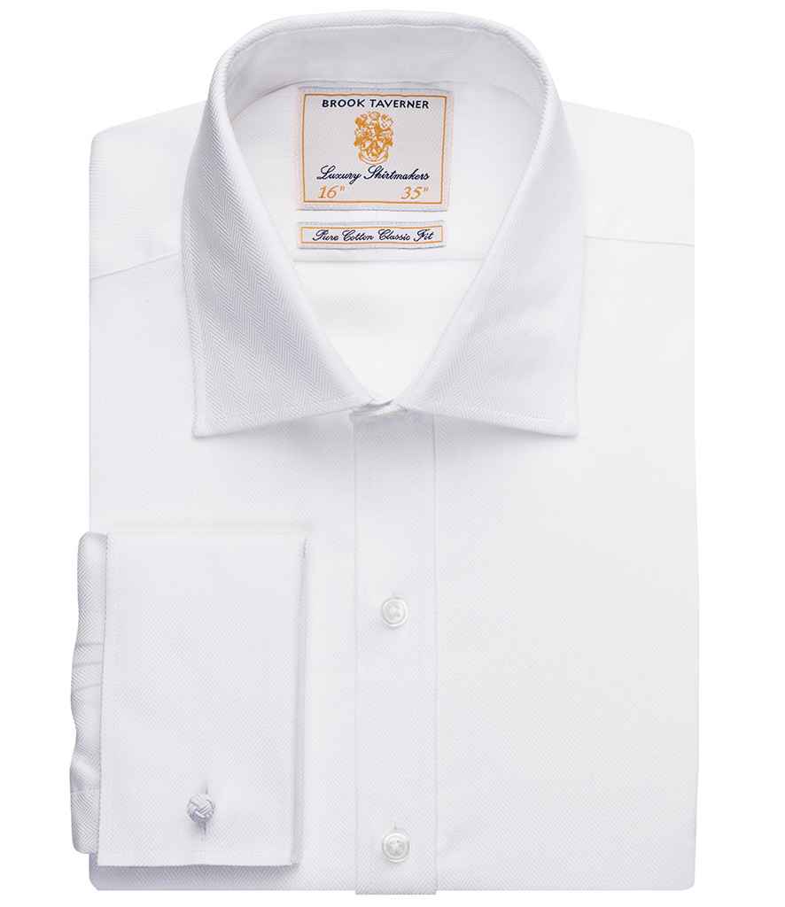 BK100 Brook Taverner Andora Long Sleeve Herringbone Shirt