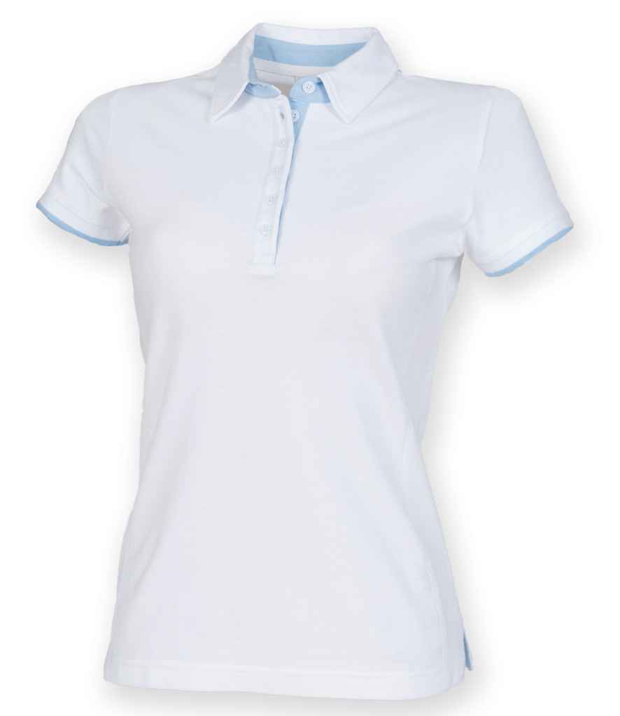 FR201 Front Row Ladies Contrast Cotton Piqué Polo Shirt