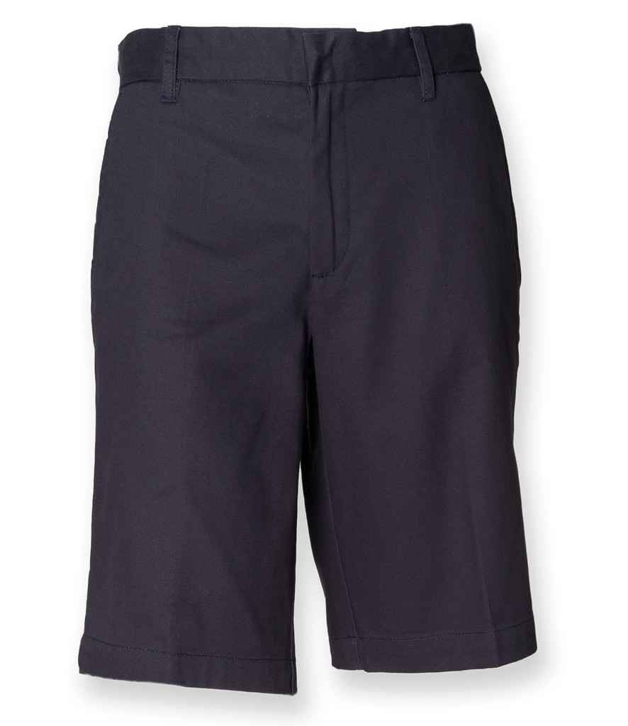 H607 Henbury Ladies Flat Fronted Chino Shorts