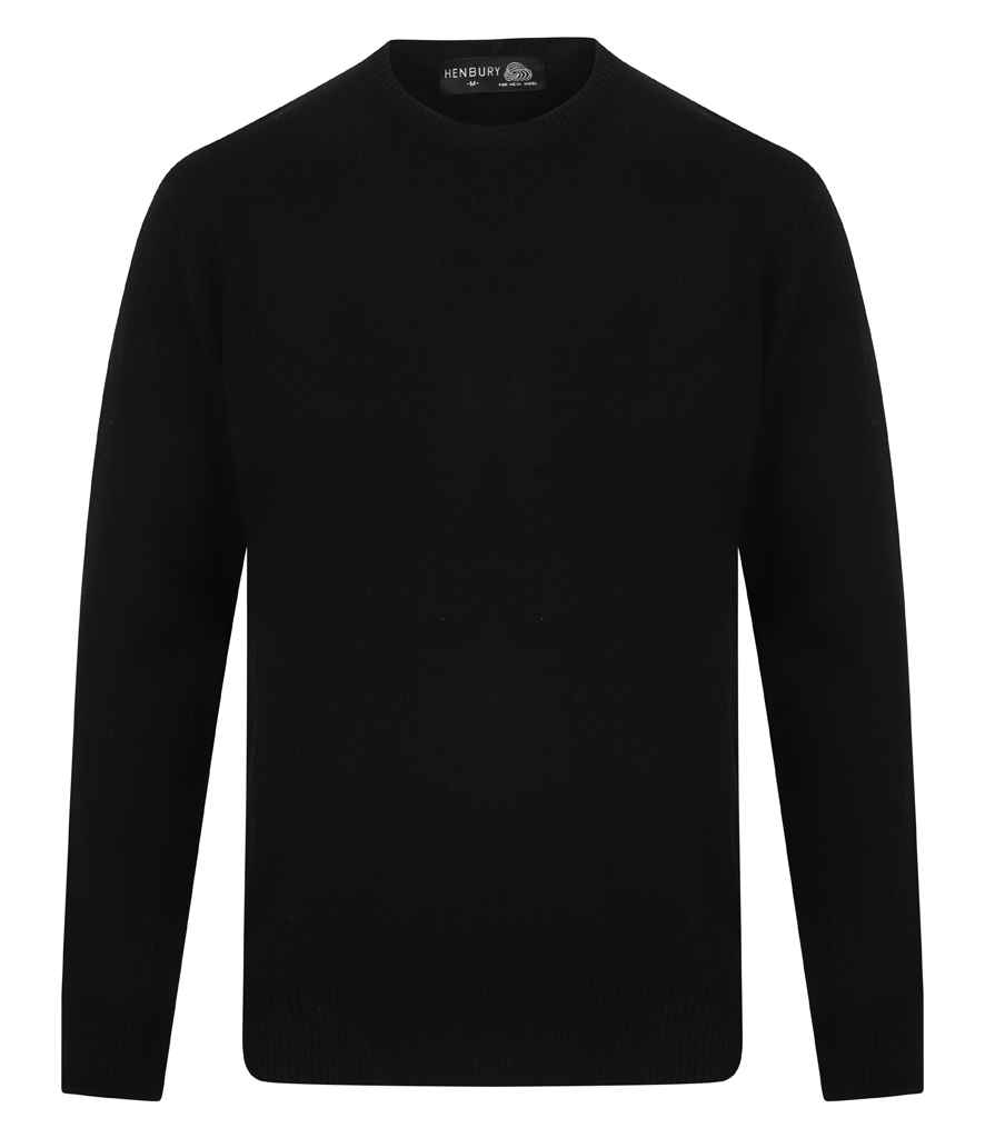 H735 Henbury Lambswool Crew Neck Sweater