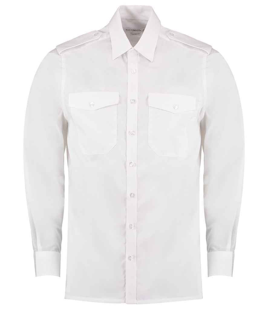 K134 Kustom Kit Long Sleeve Tailored Pilot Shirt