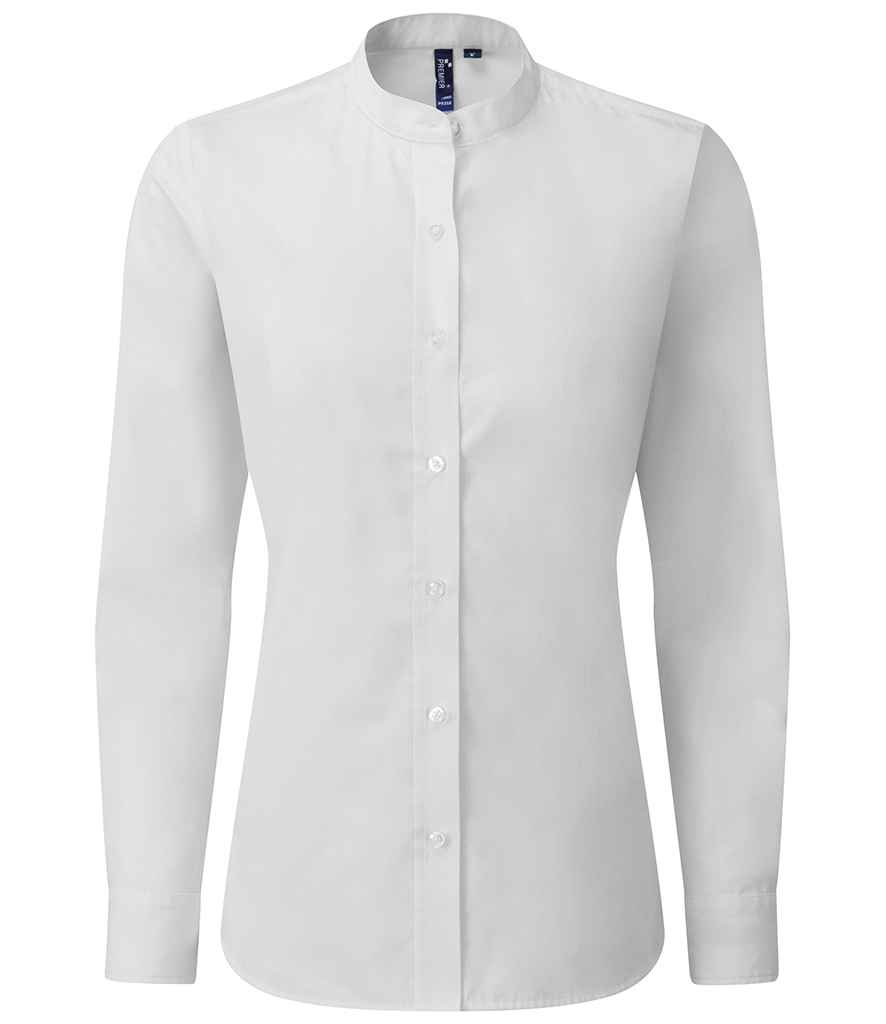 PR358 Premier Ladies Banded Collar Grandad Shirt