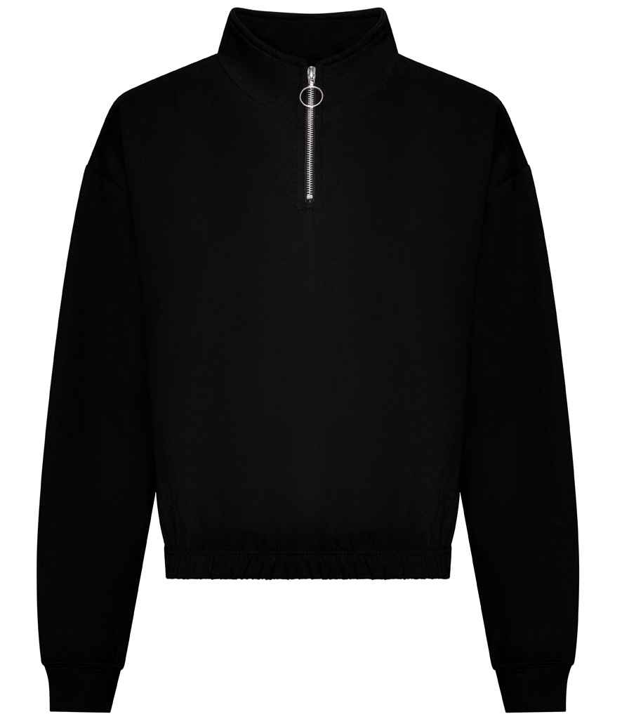 JH037 AWDis Ladies Cropped 1/4 Zip Sweatshirt