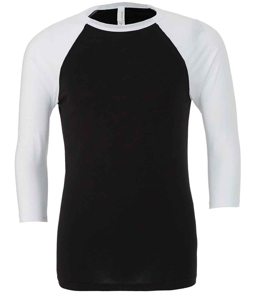 CV3200 Canvas Unisex 3/4 Sleeve Baseball T-Shirt