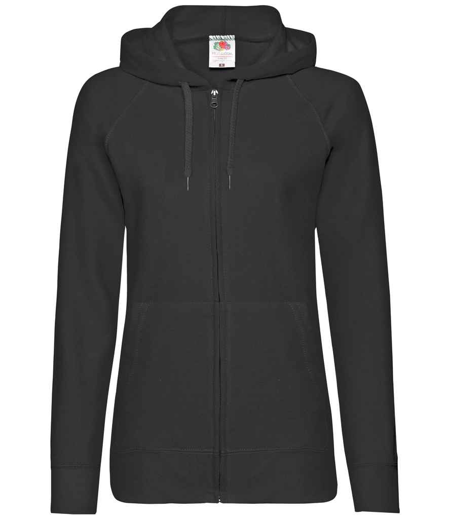 SS182 Fruit of the Loom Lady Fit Lightweight Zip Hooded Sweatshirt