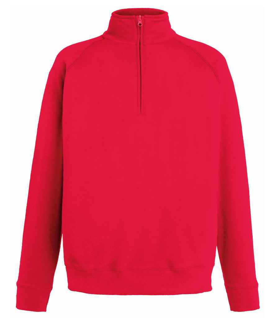 SS126 Fruit of the Loom Lightweight Zip Neck Sweatshirt