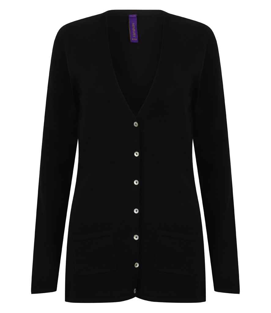 H723 Henbury Ladies Cotton Acrylic V Neck Cardigan