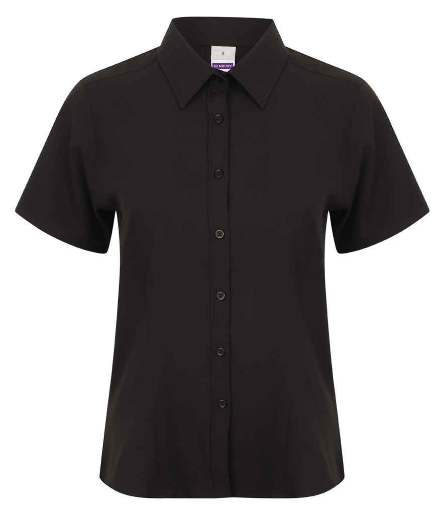 H596 Henbury Ladies Short Sleeve Wicking Shirt