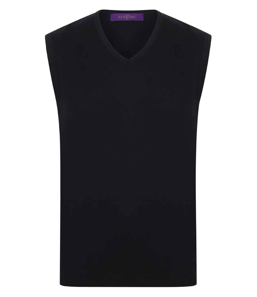 H724 Henbury Lightweight Sleeveless Cotton Acrylic V Neck Sweater