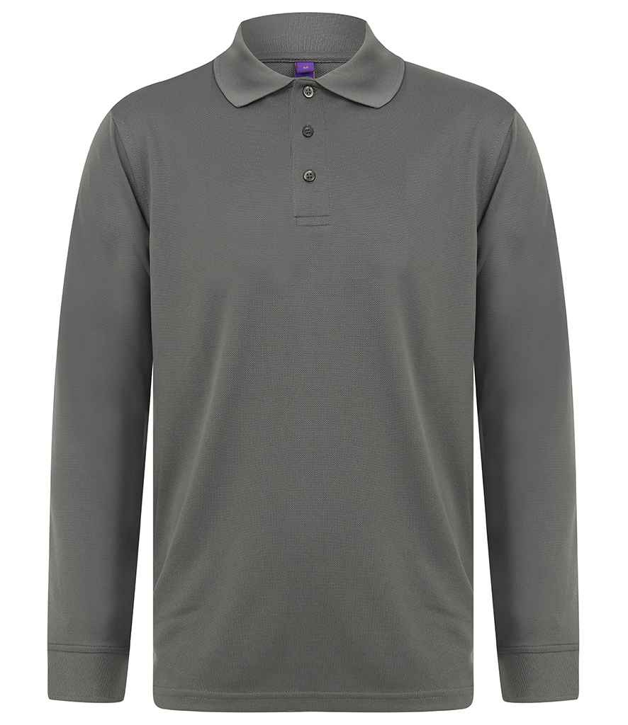 H478 Henbury Unisex Long Sleeve Coolplus® Piqué Polo Shirt