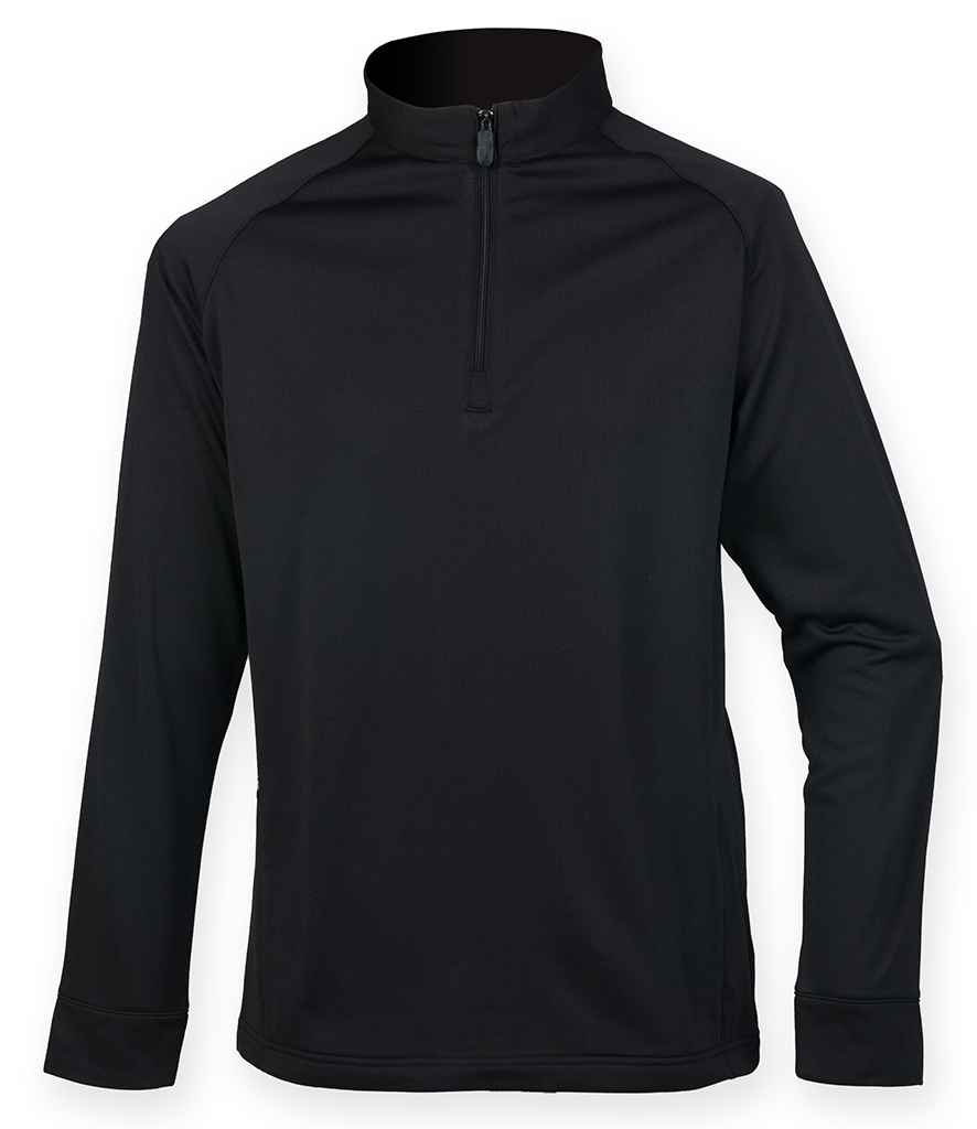 H862 Henbury Zip Neck Wicking Top