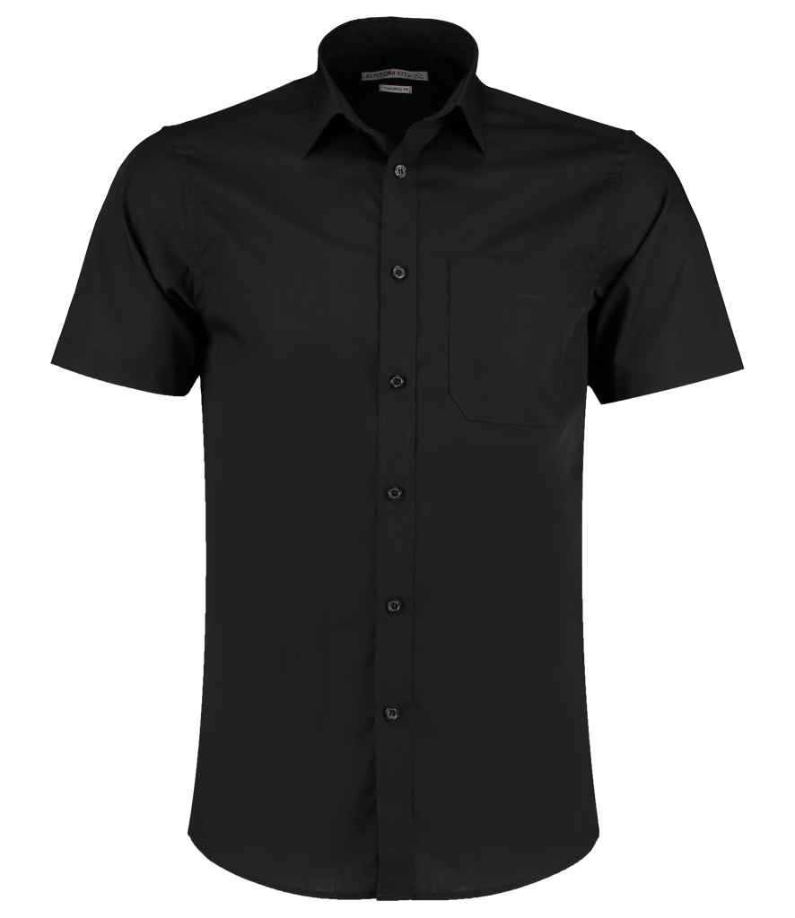 K141 Kustom Kit Short Sleeve Tailored Poplin Shirt