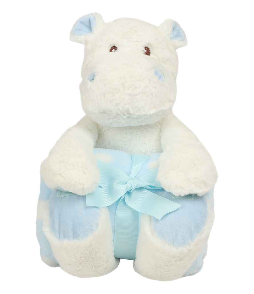 MM606 Mumbles Hippo with Printed Fleece Blanket