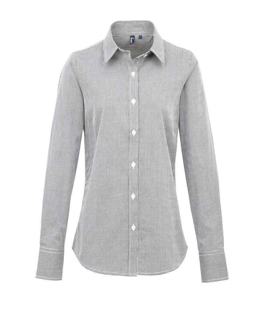 PR320 Premier Ladies Gingham Long Sleeve Shirt