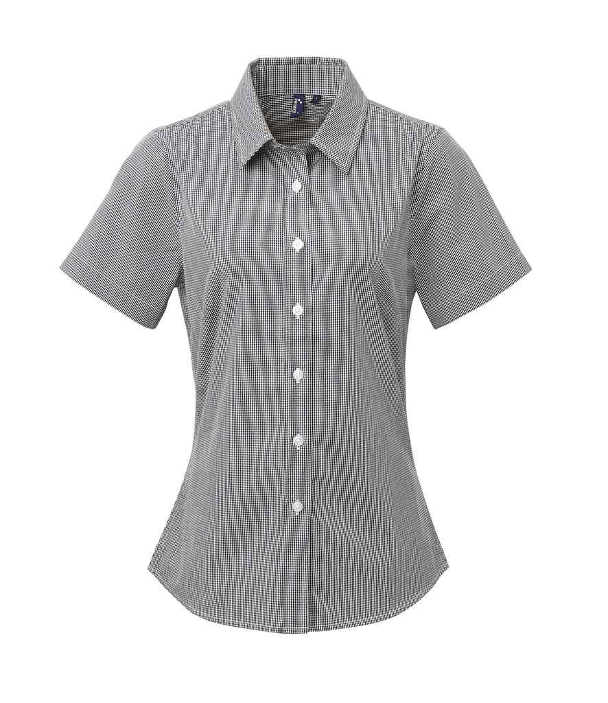 PR321 Premier Ladies Gingham Short Sleeve Shirt