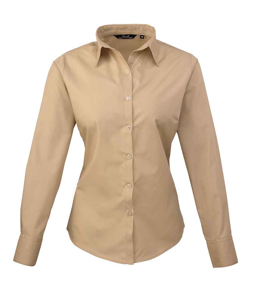 PR300 Premier Ladies Long Sleeve Poplin Blouse