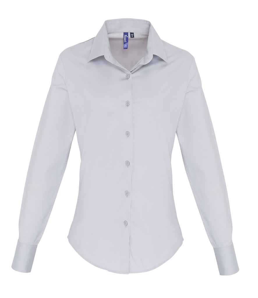 PR344 Premier Ladies Long Sleeve Stretch Fit Poplin Shirt