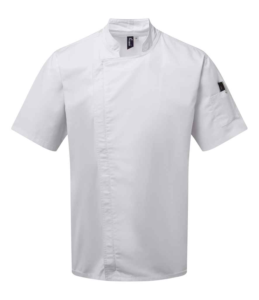 PR906 Premier Short Sleeve Zipped Chef's Jacket
