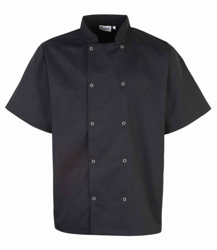 PR664 Premier Unisex Short Sleeve Stud Front Chef's Jacket