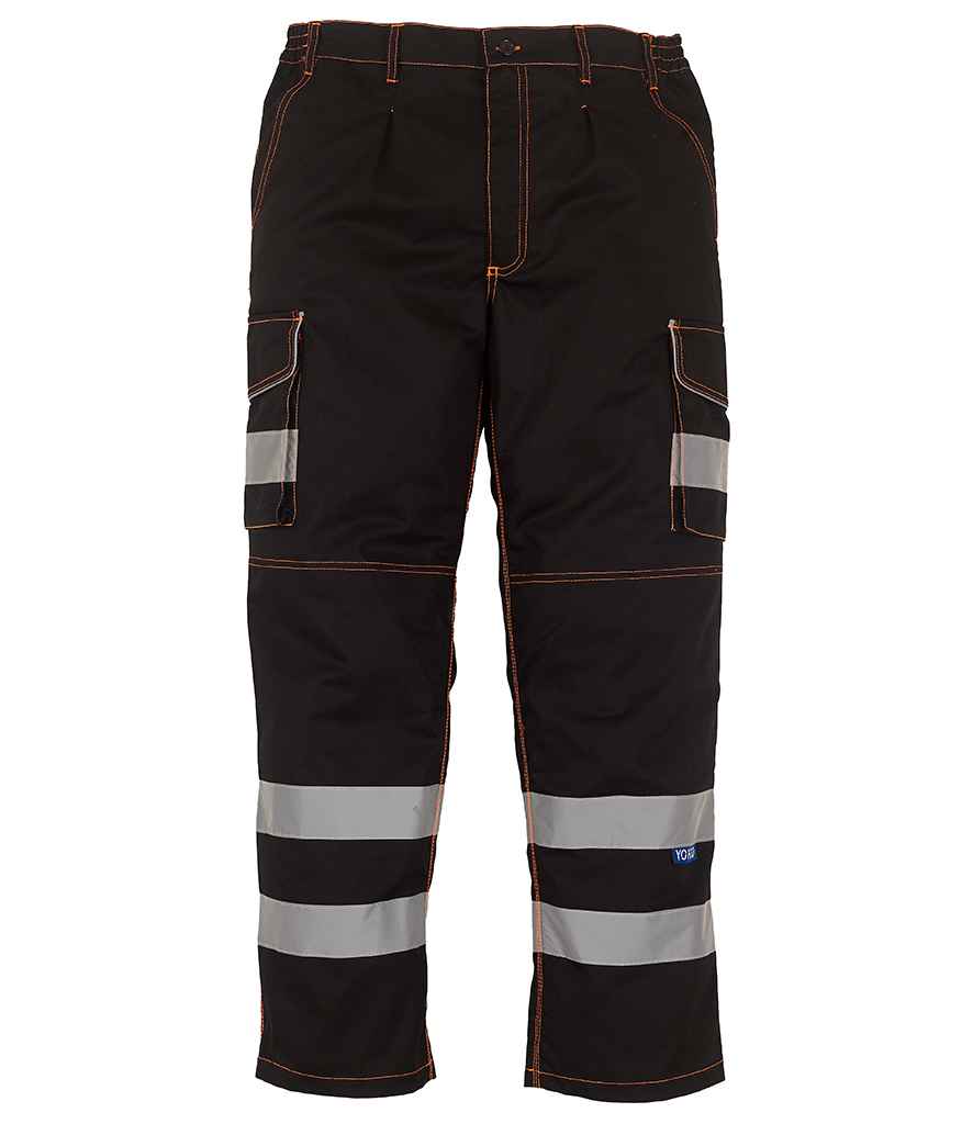 YK301 Yoko Hi-Vis Cargo Trousers with Knee Pad Pockets