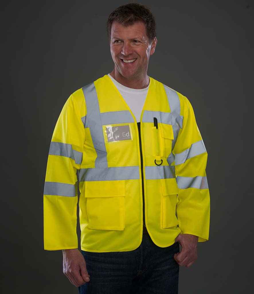 YK108 Yoko Hi-Vis Executive Long Sleeve Waistcoat