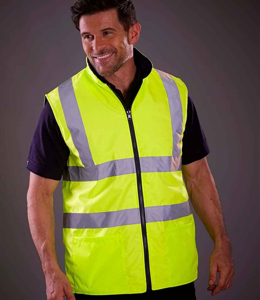 YK061 Yoko Hi-Vis Reversible Fleece Bodywarmer