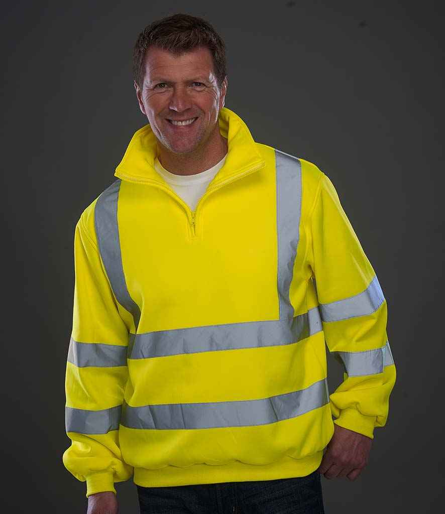 YK033 Yoko Hi-Vis Zip Neck Sweatshirt