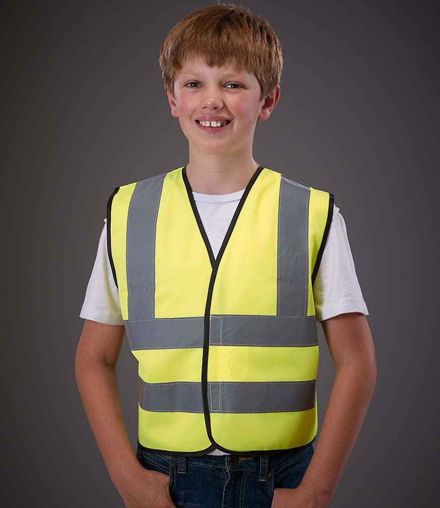 YK102B Yoko Kids Hi-Vis Two Band and Braces Waistcoat