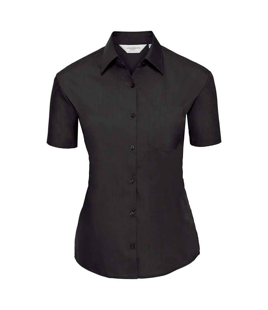 935F Russell Collection Ladies Short Sleeve Easy Care Poplin Shirt